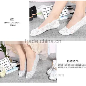 WS-15 Sexy Women Ladies Lace Cotton Anti Skid No Show Low Cut Footsies Boat Socks Bandage Ankle High Socks Mesh Fish Net Socks thumbnail-6