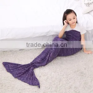 Spring Bedding Sofa Mermaid Blanket Wool Knitting Fish Style Little Tail Blankets Warm Sleeping Child Kids Princess Loves Gift thumbnail-2