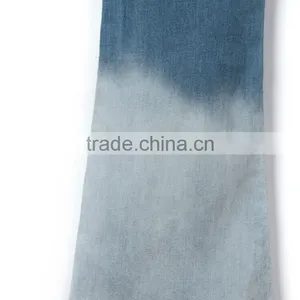 Garment Dyed Color Change Three-quarter Bellbottom Wide Leg Jeans for Girls thumbnail-3