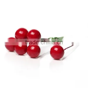 Pearlized Craft Cards Cakes Decoration Red Foam Artificial Flower Stamen thumbnail-1