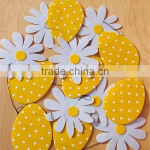 Happy Easterdecoration Felt Bunting Garland Banner Eggs Handmade Felt Ornaments thumbnail-5