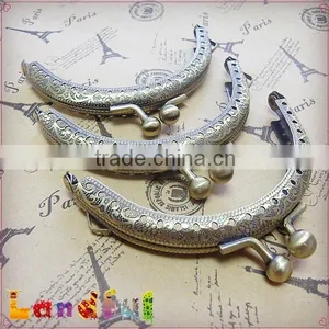Antique Carving Kiss Lock Brass Purse Frame Handmade Coin Purse Frame thumbnail-6