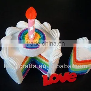 Adorable Felt Rainbow Cake Birthday Gift Plush thumbnail-1