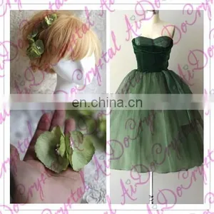 Aidocrystal Green Flower Hair Trim Piece Hair Clip,green Hair Piece Pins Floral Tiaras thumbnail-3