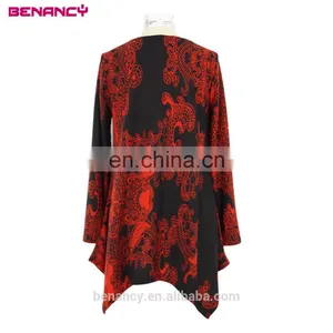 Premium Women Ethnic Wear Plus Size Scoop Neck Rendering Printing Tunic Top thumbnail-6