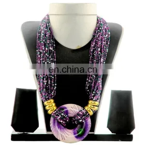 Banjara Pearl Beded Western Necklace-Indo Western Banjara Necklace-Costume Peacock Style Jewelary thumbnail-1