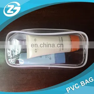 Wholesale Toilet Towel Packaging Custom Clear Plastic PVC Travel Cosmetic Bag With Zipper thumbnail-5