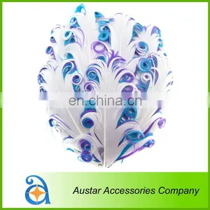 3 Tones WHITE/PURPLE/TURQUOISE Curly Goose Feather Pads,Nagoire Feather Pads for Baby DIY Headband thumbnail-1