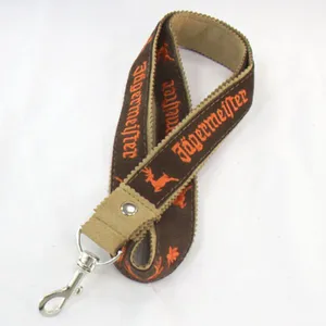 Custom PU Leather High Quality Medal Lanyard Microfiber Strap With Embroidery Logo thumbnail-3