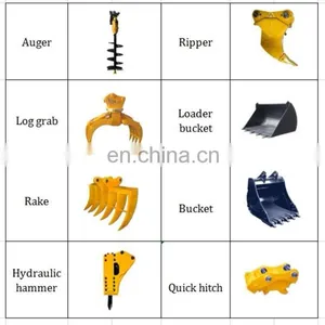 0.8t-3.5t Excavator Drilling Grab Hammer Quick Hitch Crawler Riper Rake Bucket Attachment for Excavator thumbnail-3