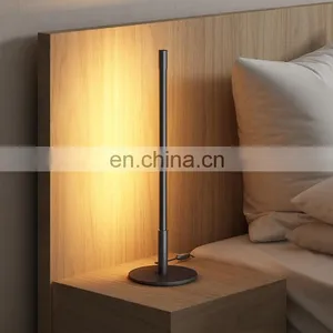 Modern Creative Design Decoration Aluminum Tube Linear LED Table Lamp Colorful Bedside Night Light With Remote Control thumbnail-4