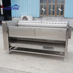 Automatic Ginger Sweet Potato Washing Peeling Machine With Brush Roller Cleaning thumbnail-3