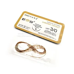 Absorbable Surgical Plain Cought Suture With Neddle, ISO CE Fsccertification, USP7/0-USP4 thumbnail-1