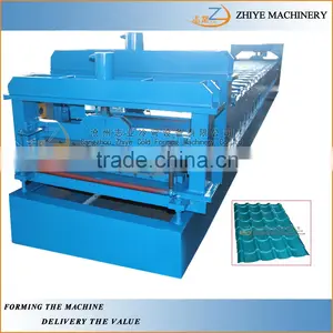 PPGI Step Tile Roofing Sheet Cold Forming Machine/step Roof Panels Roll Forming Machine thumbnail-1