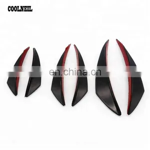 Auto Body Black Carbon Fiber Spoiler Fit Front Bumper Lip Splitter Fin Air Knife thumbnail-1