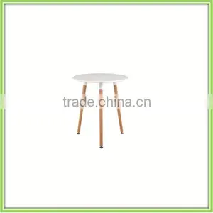 Solid Wood Legs And Blue Round Coffee Table Wood thumbnail-5