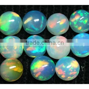Natural Welo Ethiopia Opal Cabochon Calibrated Size 6mm Round Play of Color thumbnail-1