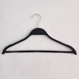 Adult Non-slip Black Plastic Hangers With Clips for Clothes Economic Durable Windproof Swivel Rack thumbnail-2