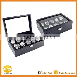 Black Leather Jewelry Box Watch Organizer Storage Case,black Leather Leather Watch Travel Case,watch Storage Case Display Box thumbnail-1