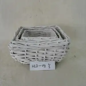 Best Selling Willow Wood Basket Wicker Wall Baskets thumbnail-1