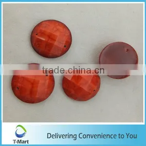 Resin Round Stone for Dress With Two Holes Plastic Stone for Decoration Blue Tree Root Resin Rhinestone Wholesale thumbnail-3
