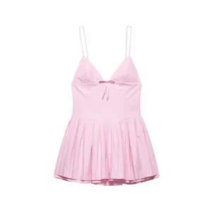 2025 Spring/Summer New European and American Style Women's Fashion Sexy Hot Girl Bow Decoration Dress thumbnail-1