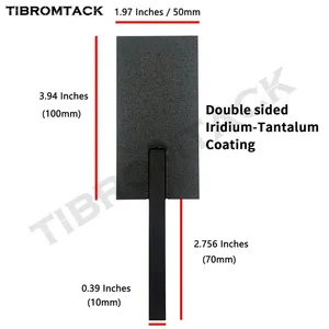 MMO Titanium Anode Electrode With Iridium Tantalum Coating – 100 * 50mm for Electrolysis, Electroplating, Water Treatment thumbnail-1