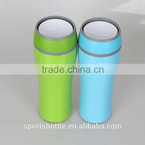 Modern Design Double Wall Steal Inner PS Outer Travel Mug thumbnail-4