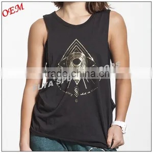 OEM Manufacturer Low MOQ Custom Printing Loose Fit Ladies Sleeveless Fitness Gym Tank Tops Comfortable Yoga Singlet Quality Choice thumbnail-5