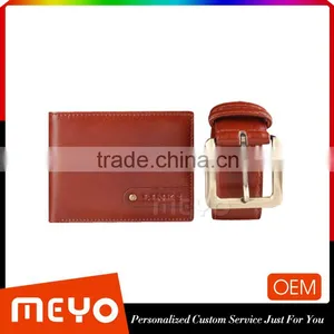 New Designed Leather Wallet Purse and PU Leather Belt Birthday Gift Set thumbnail-1