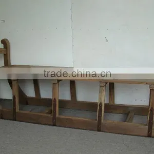 Antique Recycled Wood Brown Coffee Table thumbnail-1