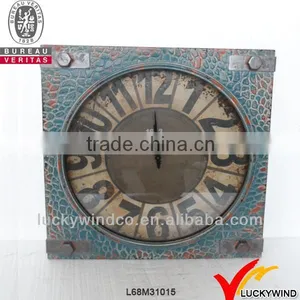 Shabby Chic Home Decoration Antique Industrial Wall Clocks Square thumbnail-1
