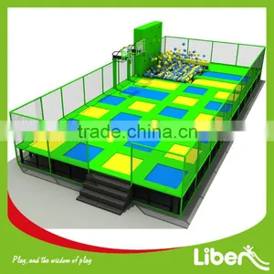Laser Light Park Used Commercial Trampoline Park With Cube Foam Pit thumbnail-1