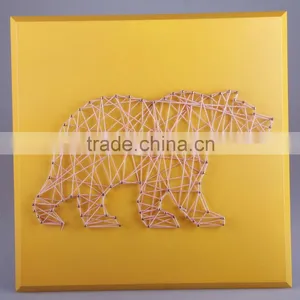 Hand-made Wooden String Wall Art With the Bear Shaped Design for Home Decoration thumbnail-2