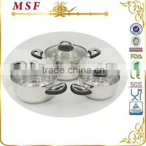 6pcs Induction Stainless Steel Pots With Bakelite Handle thumbnail-1