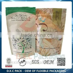 Stand Up Brown Paper Packaging Bag With Zipper Lined Foil thumbnail-1