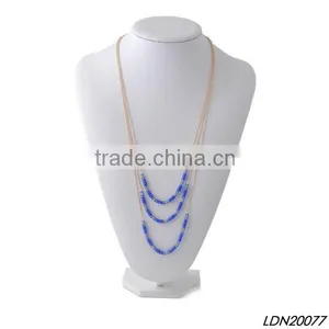 Blue Triple Resin Pendant With Matching Earrings and Bracelet Necklace thumbnail-1