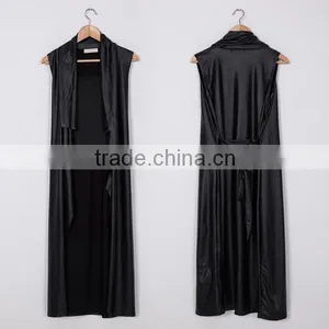 Wholesale Hot Selling Products Black Sleeveless Coat Women Fashion Long Coats in Guangzhou thumbnail-6
