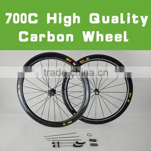 700c Carbon Fiber Bike Wheels; Carbon Disc Wheel Clincher, 50cm Carbon Wheels thumbnail-1