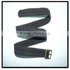 35mm Wide Black Braided Nylon Belt With Square Buckle thumbnail-4