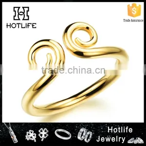 2016 Latest Elegant Simple Design Gold Rings Without Stones Hoop Ring thumbnail-1