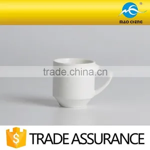 White Durable Ceramic Rimmed Espresso Cup With Saucer thumbnail-2