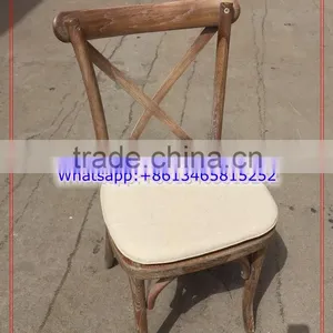 Beech and Oak Wood Stackable Wedding Dinning Cross Back Chair thumbnail-1