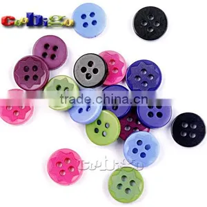 18L(11.5mm) Resin Buttons Laser Figure 4 Holes Sewing Craft For Bag Shoe Garment Toy #FLN015(Mix-s) thumbnail-1