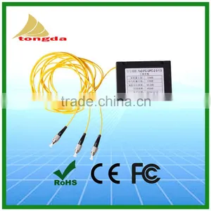 SC APC UPC Connector FTTH 1x2 PLC Fiber Optic Splitter thumbnail-1