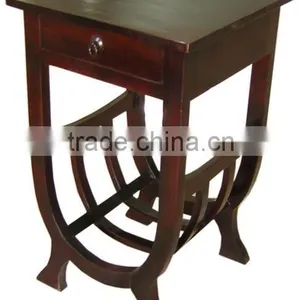 Wooden Night Stand / Magazine Stand With One Drawer thumbnail-1