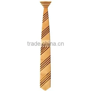 Striped Wooden Necktie in Cherry thumbnail-1
