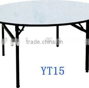 White Restaurant Table Pvc Round Folding Table YT15 thumbnail-5