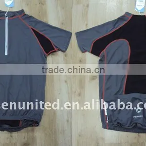100% Polyester Birds Eye Cycling Short Sleeves With Zipper, Cycling Top thumbnail-1