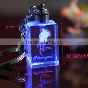 Promotional Handmade Rose Crystal Keychain 3d Laser thumbnail-1